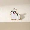 Broche Fofo e Personalizado em Formato de Coelho de Desenho Animado Série Animal Mimado Distintivo Criativo Sushi Onigiri Medalha