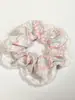 Elástico de Cabelo Scrunchie Listrado com Renda Estilo Coreano para Mulheres, Acessório de Cabelo Suave e Elegante, Elástico de Cabelo Scrunchie Estilo Coreano