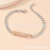 Pulsera Cruzada de Acero Inoxidable de los Doce Signos del Zodíaco Hecha a Mano Patrón de Pulsera con Etiqueta Plana Curva Pulida DIY Hecho a Mano