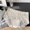 Calcinha Feminina Ins Sabor Flor Secreto Charme~Estilo Francês Luxo Leve Cetim Renda Confortável Respirável Forro de Seda Cintura Média