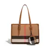 Bolso de Hombro para Mujer de Gran Capacidad Estilo Coreano 2026 Nuevo Modelo Bolso de Mano Simple con Rayas Verticales Bolso Tote Casual Moda
