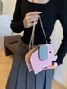 Bolsita Linda 2026 Nuevo Bolso de Hombro de Dibujos Animados Japoneses Ins Celebridad de Internet Chica Elefante Versátil Pu Bolso Redondo Pequeño
