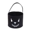 Cubo de Almacenamiento de Fieltro de Calabaza de Halloween Gran Capacidad Dibujo Animado Cubo de Mano Bolsa para Guardar Dulces de Fiesta Infantil Pascua