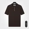 Camisa Polo de Punto de Seda Helada de Manga Corta para Hombre Estilo Old Money Cuello Solapa Manga Corta Lujo Ligero Alta Gama Casual Camiseta
