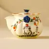 Tetera de Cerámica para Uso Doméstico, con Asa en Forma de Flor, Diseño Exquisito y Estéticamente Agradable, Adecuada para Té Gongfu