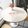 Toalha de Mesa Redonda Impermeável e à Prova de Óleo Sem Lavar Vidro Macio PVC Tapete para Mesa de Jantar Redonda Luxo Leve Alta Qualidade Toalha de Mesa para Mesa de Centro