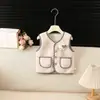 Chaleco de Peluche para Niñas, Nuevo Estilo Otoño/Invierno, Conjunto Grueso de Otoño con Forro de Felpa para Bebés, Chaleco de Dibujos Animados para Niños