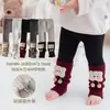 Leggings calcetín apilado de entrepierna abierta para bebé niña, otoño e invierno, pantalones cálidos de nueve puntos con forro polar para uso en exteriores
