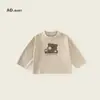 2025 Roupas Infantis Outono Novo Estilo Infantil Estilo Coreano Moletom de Outono Camiseta de Manga Longa Respirável Amiga da Pele Camiseta Básica para Meninos e Meninas