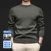 Suéter de Lana 100% Finamente Hilada para Hombre, 450g, Nuevo Estilo Otoño e Invierno 2025, Cuello Alto, Capa Base de Punto Cálido
