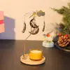 Velas Aromáticas em Estoque Transfronteiriças, Redondas Pequenas 9,5cm Base de Bambu Suporte de Vela Magnético Giratório Carrossel