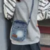 Bolso Pequeño Cuadrado de Mezclilla Estilo Coreano, Bolso de Hombro Casual Versátil, Bolso para Teléfono Celular Estilo Commuting Cruzado para Estudiantes Universitarios
