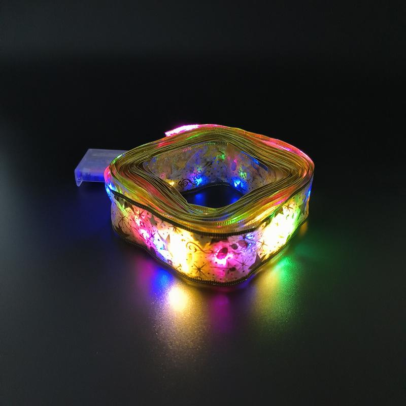 #D5-10米100灯3AA常亮带闪金色彩带彩灯