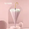 Sombrilla Empalmada de 16 Varillas con Mango Largo, Sombrilla de Sol Estética de Gancho Curvo Alto, Sombrilla Recta Fresca Estilo Japonés, Sombrilla Publicitaria Personalizada