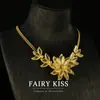 Estilo Palacio Retro Exquisito Temperamento Alto Sensación de Lujo Collar de Flores Escarchadas traje Joyería Vintage de la Antigua Qingdao