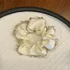 Scrunchie de Cetim com Borda de Cristal Feito à Mão de Alta Qualidade para Mulheres, Novo Acessório de Cabelo da Celebridade da Internet Coreana, Elástico de Cabelo, Flor de Cabelo para Mulheres