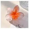 Pinza para el Cabello de Flor de Plumeria, Accesorio para el Cabello de Mujer de Alta Gama, Pinza de Tiburón para la Parte Posterior de la Cabeza, Pinza Lateral de Alta Gama para el Cabello
