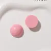 Piezas de accesorio de resina de color sólido estilo japonés, semicirculares y simples de 25 mm para aretes, joyería para orejas y accesorios para llaveros de bricolaje