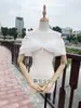 Vestido de Noiva Cobrindo os Braços, Vestido Tomara-que-caia da Noiva, Véu de Um Ombro Cobrindo os Braços, Mangas de Renda, Acessórios Removíveis