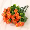 Buquê de Margaridas Artificiais de 7 Galhos Mais Vendido no Exterior, Flores de Plástico para Varanda Externa, Decoração de Sala de Estar e Enfeites de Mesa de Jantar
