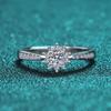 Anillo de Plata Xindeyi S925 para Mujer con Incrustación de Moissanita, Regalo para Novia, Anillo de Compromiso, Exquisito y Sencillo
