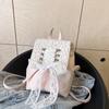 Mochila Pequena Transfronteiriça com Laço para Mulheres 2026 Nova Mochila Coreana Tendência Bolsa de Mão Fofa Bolsa de Ombro Bolsa Escolar