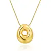 Collar con colgante de 26 letras del alfabeto inglés, chapado en cobre transfronterizo, oro real de 18k, liso, de burbuja de globo, gordito, lindo, versión Q