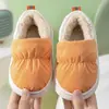Pantuflas de Algodón para Niños Invierno Talón de Bolsa Impermeables Antideslizantes Pequeñas Grandes Niños y Niñas Gruesas Suela Suave Forradas de Felpa Calientes Zapatos de Algodón para Bebé