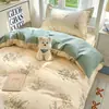 Juego de Tres Piezas para Cama de Dormitorio, Sábana y Funda de Edredón, Juego de Cuatro Piezas 100% Algodón Puro, Sábana Individual para Estudiantes Universitarios, Estilo 3 de Sábana para Cama de Dormitorio