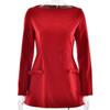 2025 Nuevo Otoño Transfronterizo Aliexpress Falda Larga de Mangas Largas Línea A Moda Europea y Americana Elegante Ajustado Vestido con Lazo