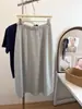 Falda Elástica de Cintura Alta Estilo Deportivo Casual para Mujer Primavera y Otoño 2026 Falda tipo Sudadera de Línea A de Longitud Media Holgada Adelgazante para Mujer