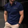 2025 Verano Nuevo Transfronterizo Europeo y Americano Exportación Camiseta de Manga Corta para Hombre Moda Casual Camisa Polo para Hombre Tendencia