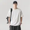 Diseño estilo americano, deconstruido con costuras visibles, camiseta de manga corta para hombre, nuevo modelo de verano, hecha de tejido modal, fresca y antibacteriana, cuello redondo, mangas de tres cuartos
