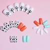 24 Piezas de Uñas Postizas Usables Uñas Uñas Uñas Usar Uñas Color Skumping Patrón Vaca Extensión de Uñas Postizas Uñas Removibles Venta al Por Mayor