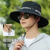 Sombrero de verano para exteriores con protección para cara y cuello, protección solar, ala ancha, sombrero de pescador transpirable para hombre, senderismo, pesca, anti-UV