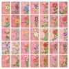 Cartões de Cumprimentos com Borda Floral Rosa Conjunto de 36 Peças Materiais para Journaling Estilo Ins Decoração de Parede Cartões de Saudade Estilo Novo