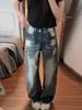 Jeans de Pierna Ancha Azul Vintage Nuevos de Verano 2026, Corte Curvo, Tiro Bajo, Adelgazantes, Versátiles, Pantalones de Longitud Completa para Mujer