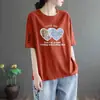 Comercio exterior transfronterizo último lote de comercio exterior camiseta de manga corta de marca grande con etiqueta cortada top suelto de verano para mujer manga media madre de mediana edad