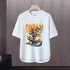 Nueva camiseta de manga corta para hombre, estilo coreano de verano, moderna, sencilla, de media manga, estilo Hong Kong, holgada, informal, de marca.