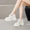 Zapatos Birkenstock de Suela Gruesa de 10 cm para Mujer, Nuevos Zapatos con Cordones para Primavera y Otoño, Zapatos de Plataforma Negros de Moda y Versátiles para Mujer