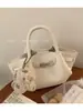 Bolsa Única com Textura Pequena Tote Bag para Mulheres 2026 Estilo Novo da Primavera Bolsa de Cesta Simples Ombro Transversal Bolsa Asa