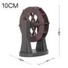Conjunto de suporte de roda d'água de plástico para riacho de rochas, paisagismo DIY, engenharia de paisagem aquática, decorações de roda d'água
