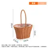 Cesta de flores de vime sintético de mão cesta de frutas floricultura Dia das Crianças cesta de flores frescas cesta de armazenamento lembrancinha de festa cesta de ovos de flor pós-parto