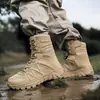 Botas Militares de Combate Masculinas Transfronteiriças de Cano Alto Impermeáveis Antiderrapantes Resistentes ao Desgaste para Caminhada ao Ar Livre Off-road Preto Acampamento Venda por Atacado Transfronteiriça