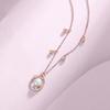 Colar de pérolas streamer original para mulheres 925 prata esterlina Mori Fashion geométrico estilo coreano pingente oco em estilo suéter corrente