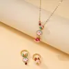 Collar Colgante de Gato Jingle de Esmalte Colorido Antiguo para Mujer, Donut de Esmalte, Cadena de Clavícula Elegante de Moda, Nuevo