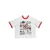 Camiseta de Manga Corta Estampada Estilo Harajuku Europeo y Americano Y2K de Verano, Top de Cuello Redondo, Camiseta Trendy Estilo Calle Oscuro Retro Ins