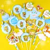 Pastel de feliz cumpleaños del Principito, adorno para hornear, zorro, avioneta, bola de pelo, mesa de postres, adorno para tarjeta