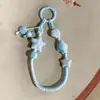 Jingdezhen Cadena para Teléfono de Resorte de Aleación Cadena de Bolsa Cerámica de Dibujos Animados Cadena de Perlas de Gama Alta Cadena de Cámara Retro Estilo Bosque