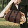 Bolsa de Mano Transfronteriza para Leña de Exterior, Bolsa Multifuncional para Almacenamiento de Leña, Bolsa Portátil y Duradera de Lona Encapsulada para Leñador, Personalizable